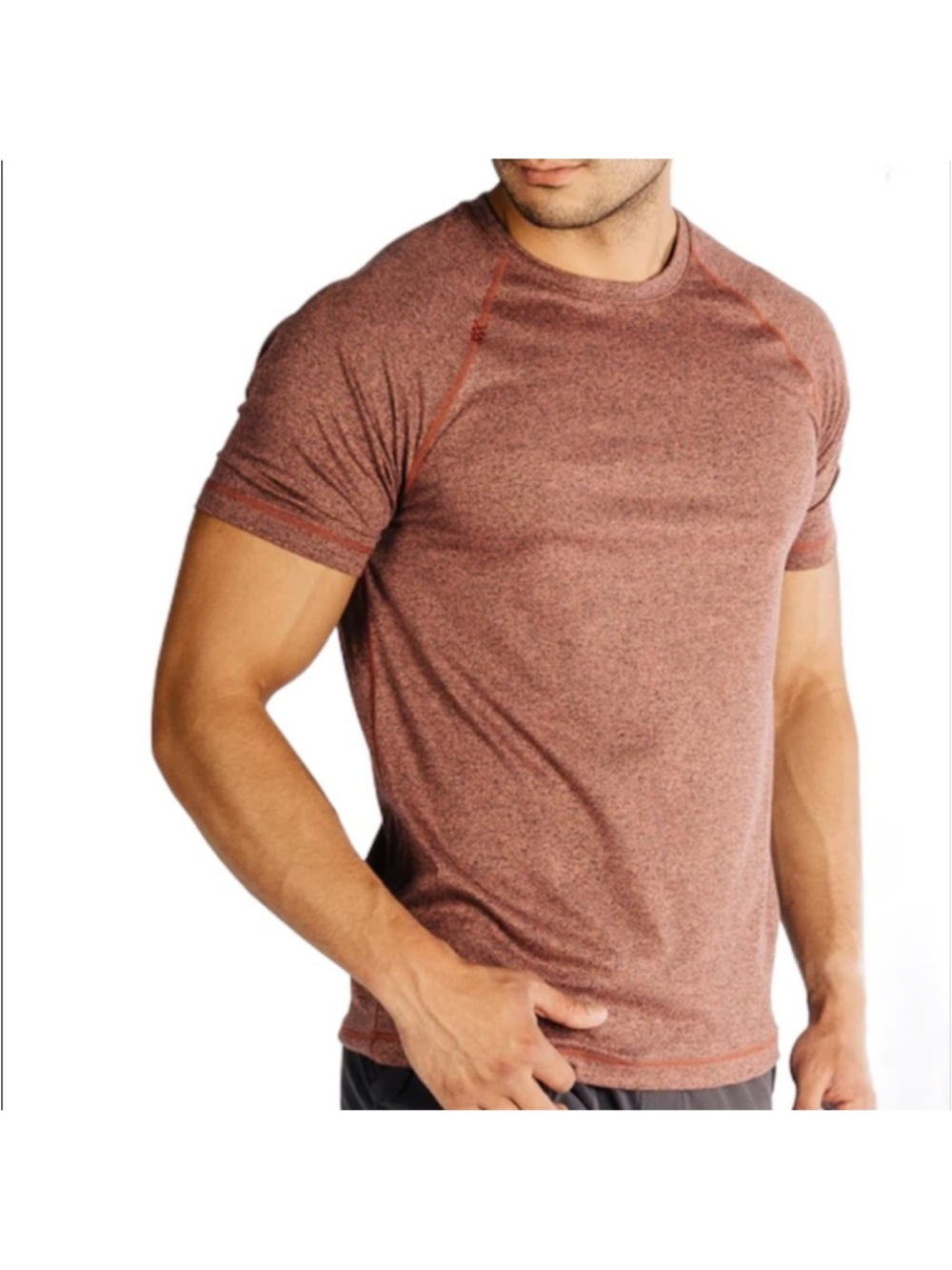 RHONE Heathered Rust Coral Short Sleeve Performance Tee Size XL